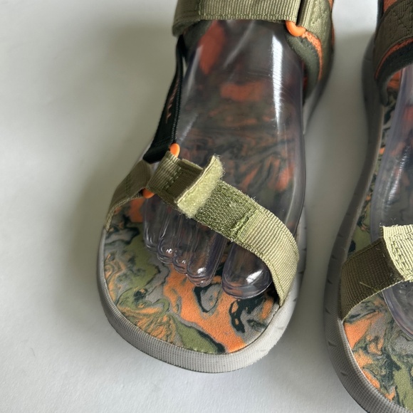 Merrel Olive Green Orange Canvas Rubber Outsole Sandals size 7 - Picture 8 of 16